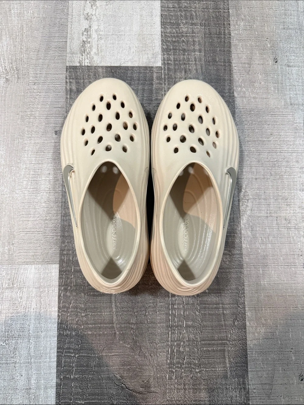 Nike Beige ReactX Rejuven8 with Silver Logo