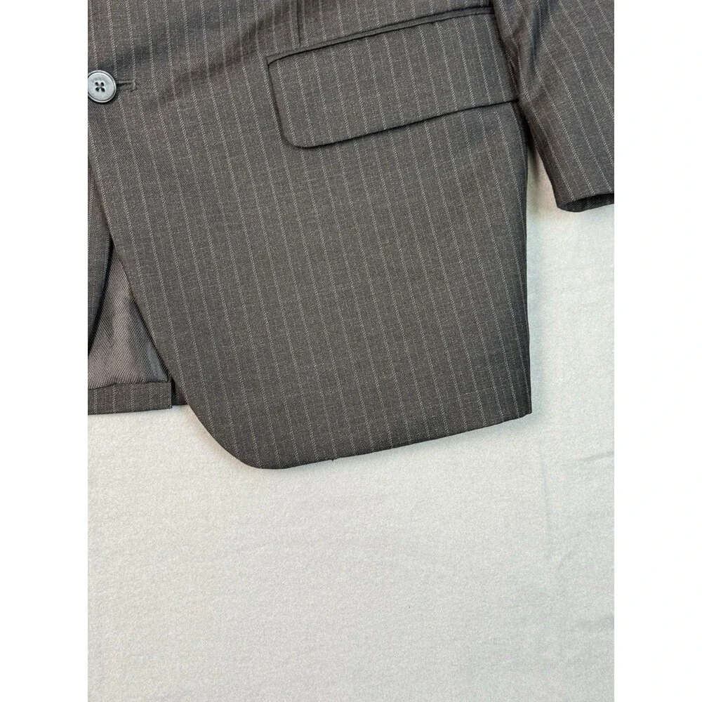 Tasso Elba Mens Black Striped Sport Coat Suit Jacket Blazer Size‎ S42 - 90% Wool