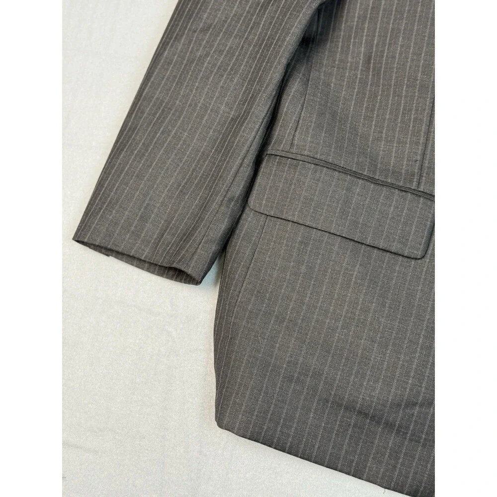 Tasso Elba Mens Black Striped Sport Coat Suit Jacket Blazer Size‎ S42 - 90% Wool