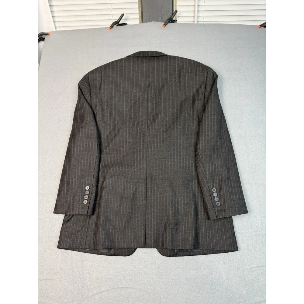 Tasso Elba Mens Black Striped Sport Coat Suit Jacket Blazer Size‎ S42 - 90% Wool