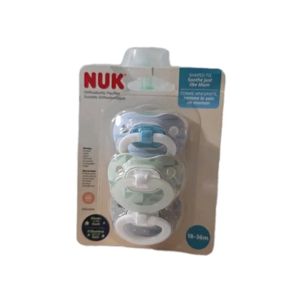 NUK Learner Straw Cup 5oz‎ + 3 Orthodontic Pacifiers 18–36m Set Baby Spill-Proof
