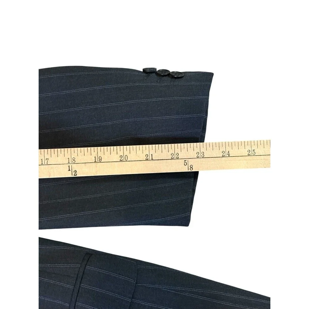 TRUSSINI Charcoal Gray Pinstripe Suit Jacket Blazer Men's Size 54 US IWS Wool