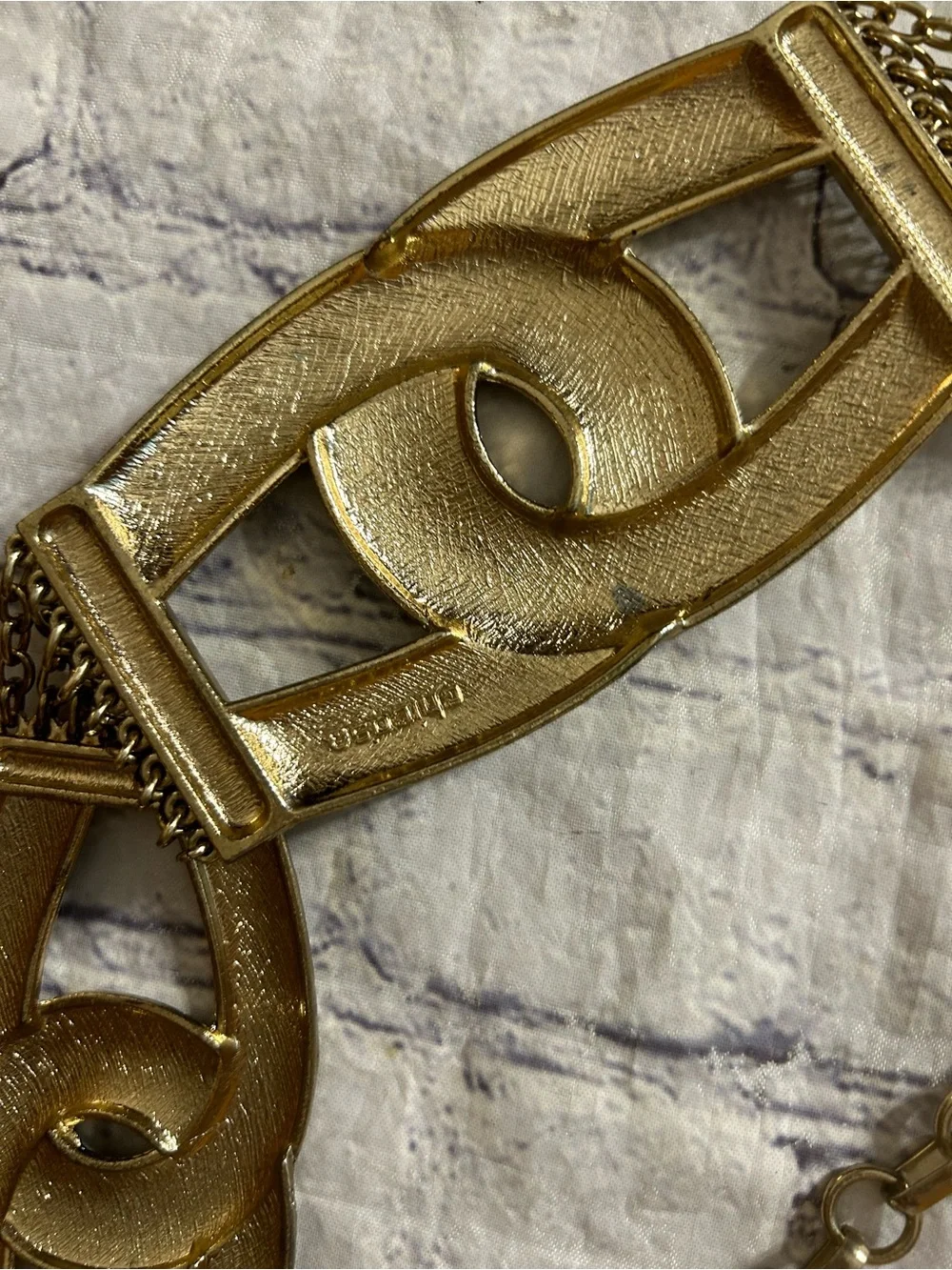 CHICO’S (2) UNIQUE STYLES GOLD CHAIN EMBELLISHED AND BROWN LEATHER BELTS