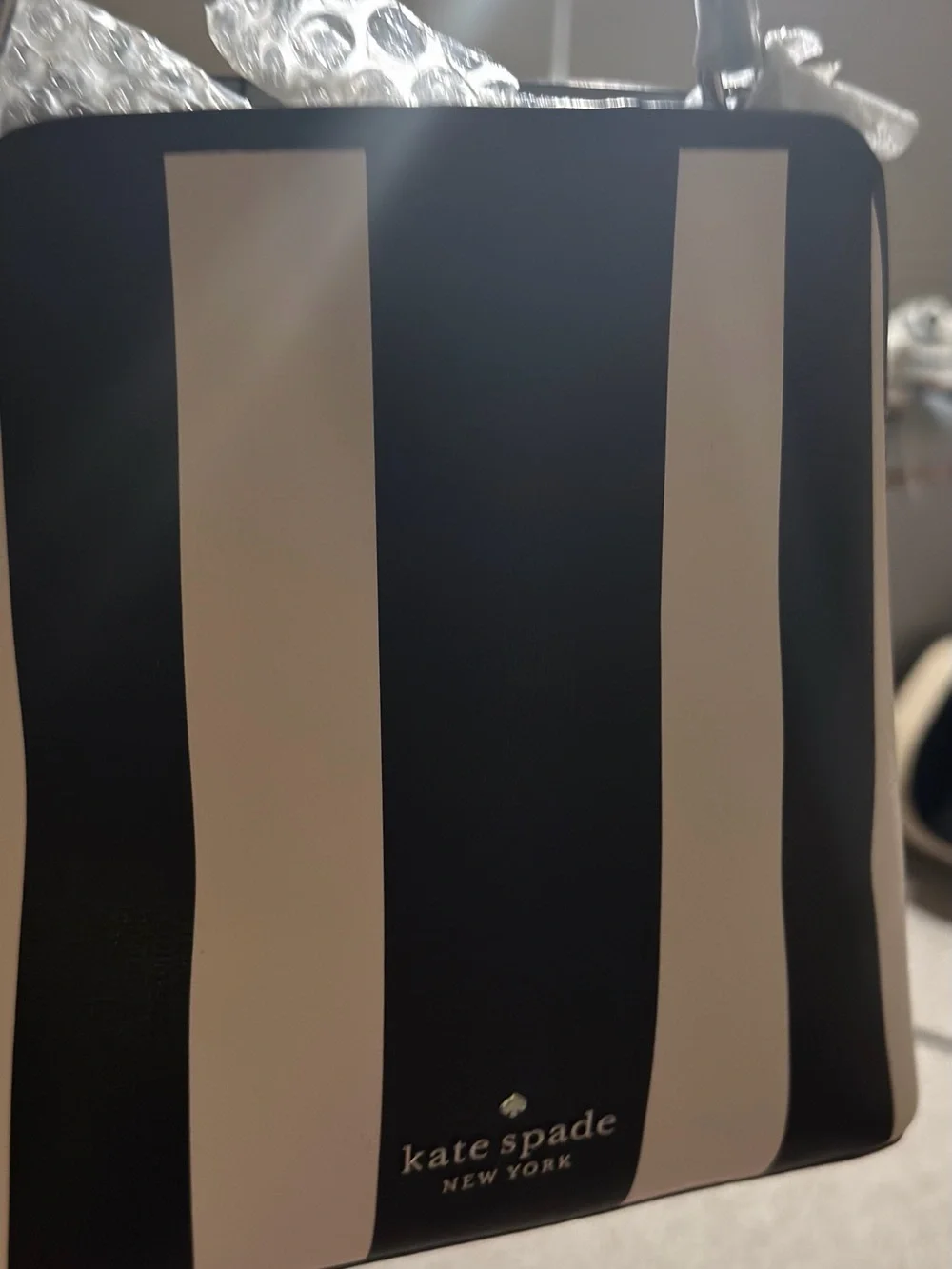 kate spade Navy and Cream Vertical Stripe Crossbody