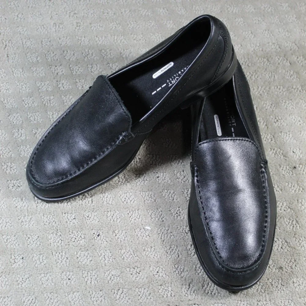 Rockport Size 8.5 Black Walkability Adiprene by Adidas Loafers - LIKE NEW