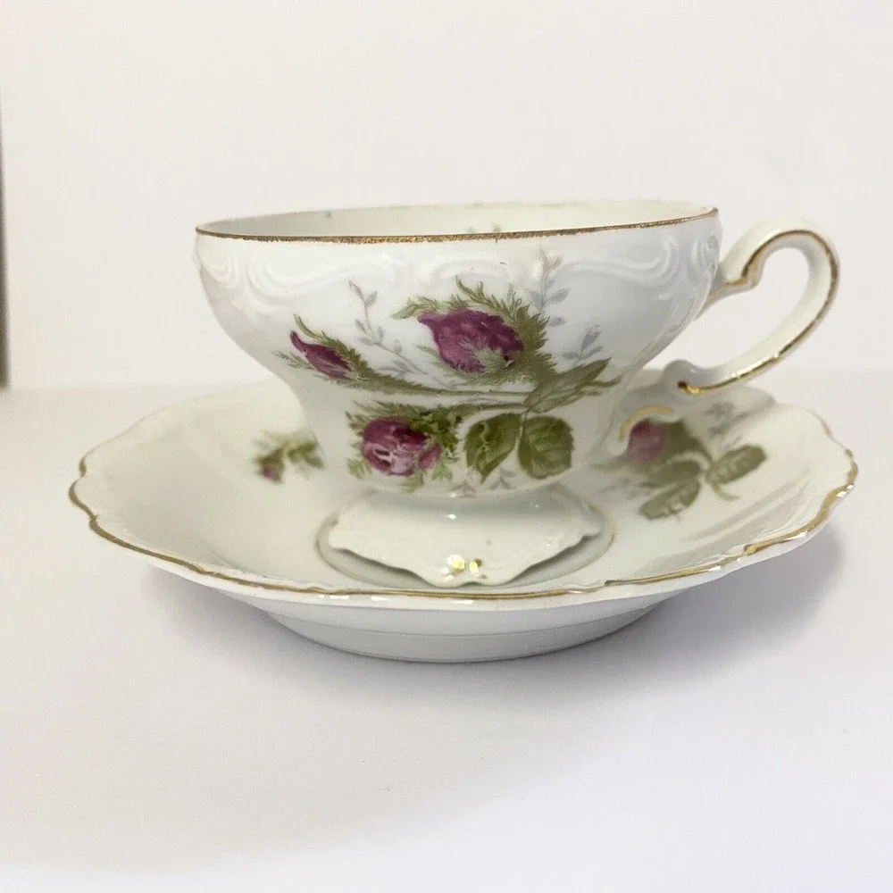 Vintage Rose China Made in Japan‎ Cup and Saucer Set