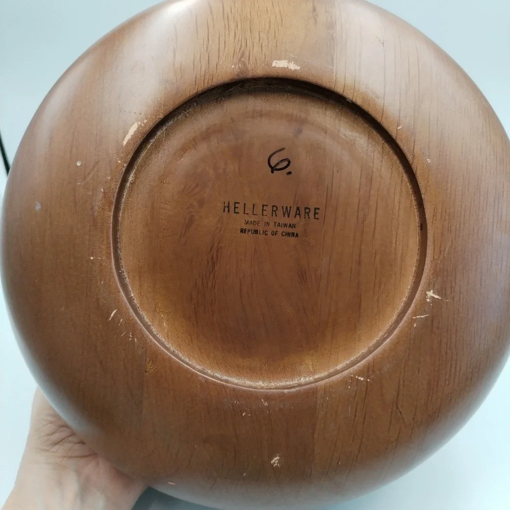 Vintage Hellerware Wooden Serving‎ Salad Bowl 9