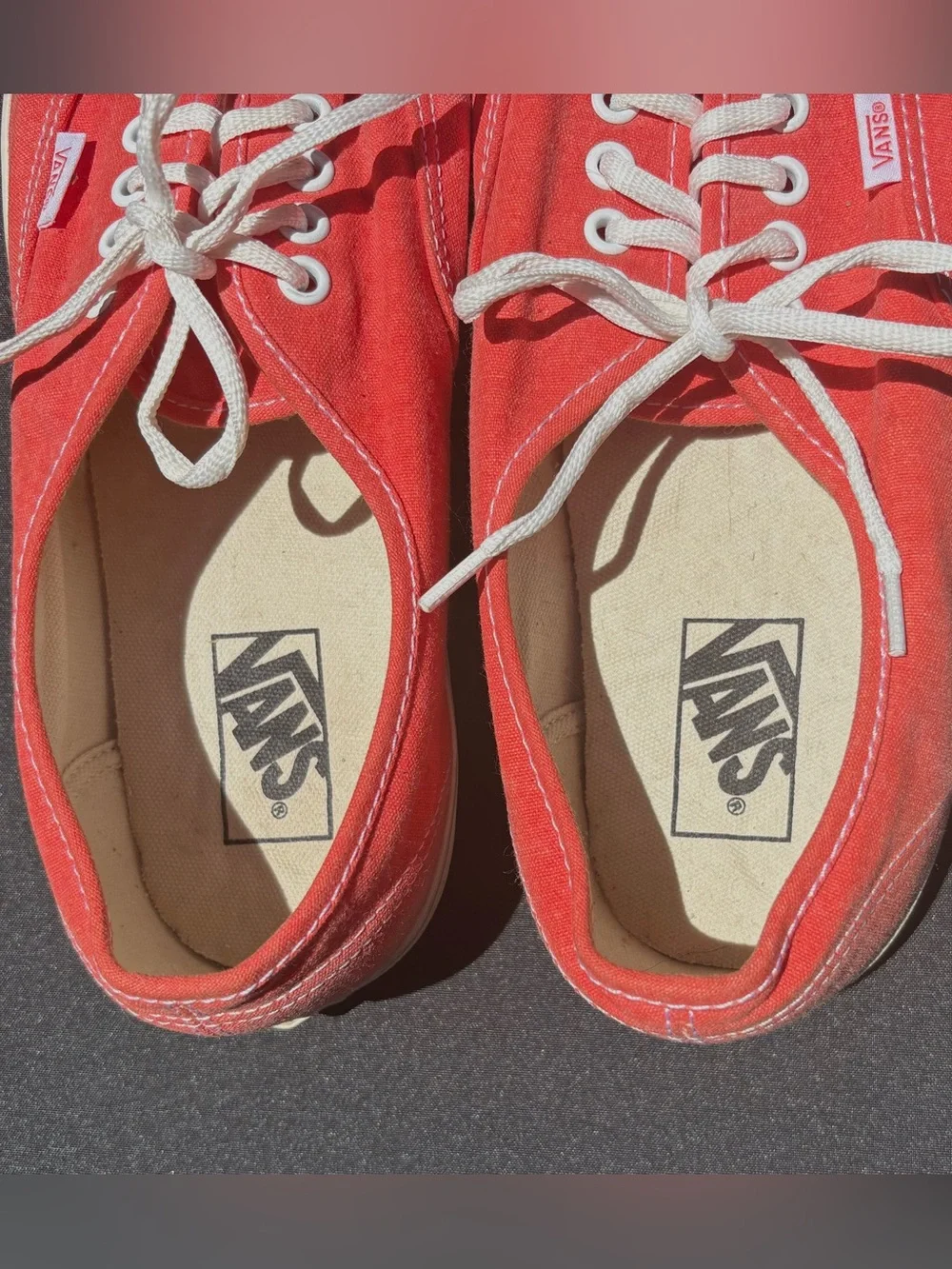 Vans Orange Canvas Low-Top Off The Wall Sneakers Men’s Size 11.5