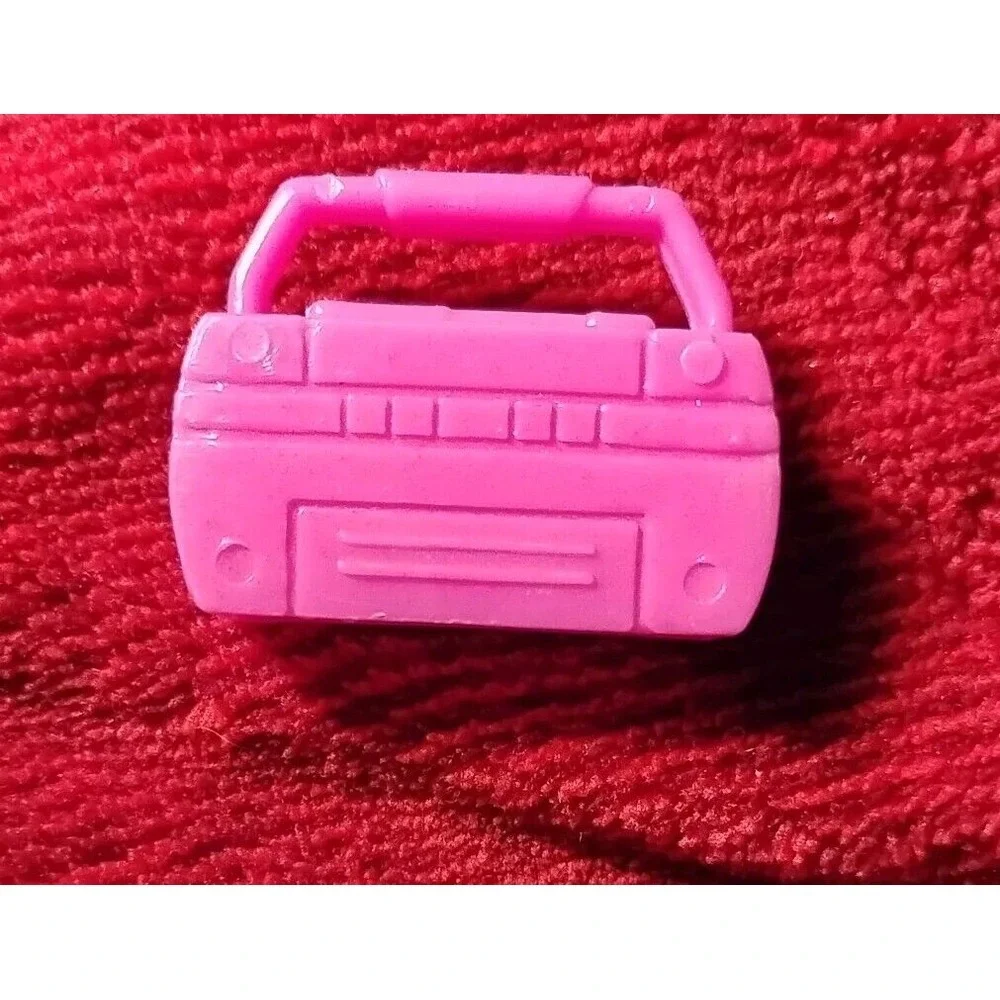 Barbie Radio Accessory Kids Toy Pink Handheld Handle Portable Miniature Size EUC