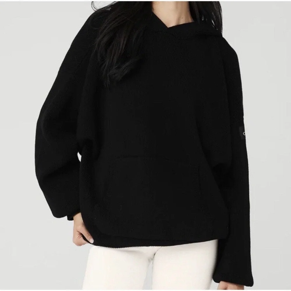 Alo Yoga Scholar Hooded Sweater Black M