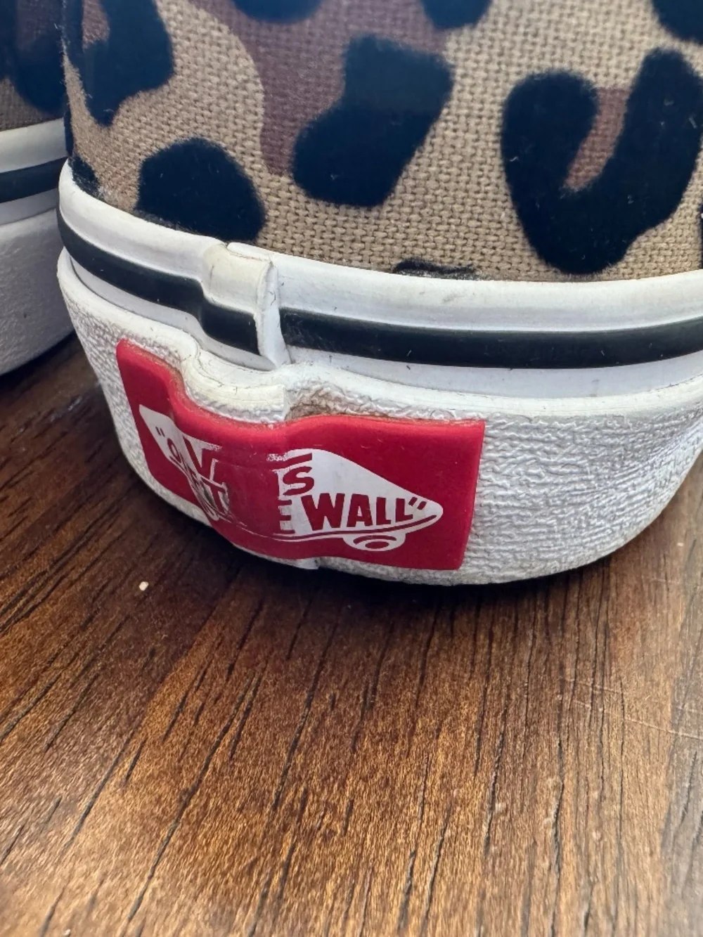 Girls Leopard Print Low Top Vans, Gently Used, Size Size 3 Girls,