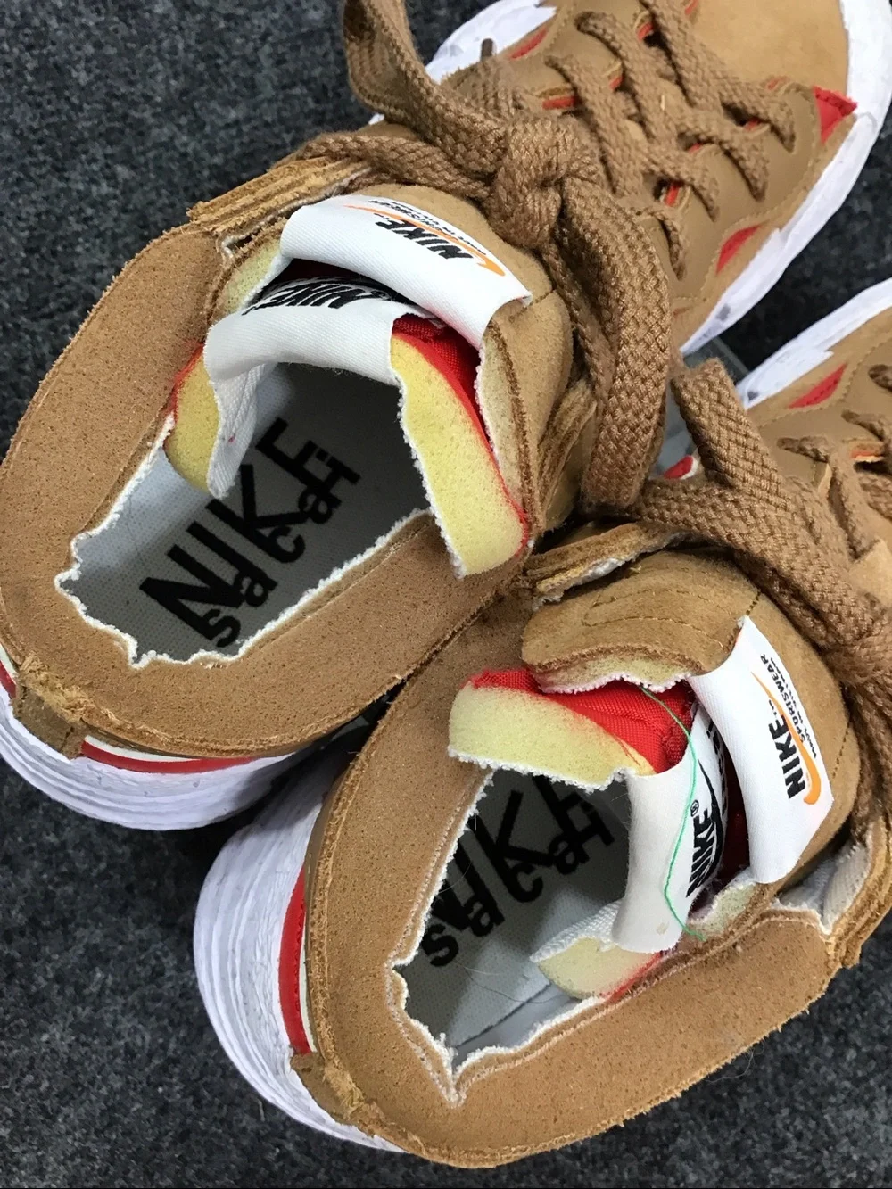 Nike Blazer Sacai low top suede sneakers DD1877-200 double stack