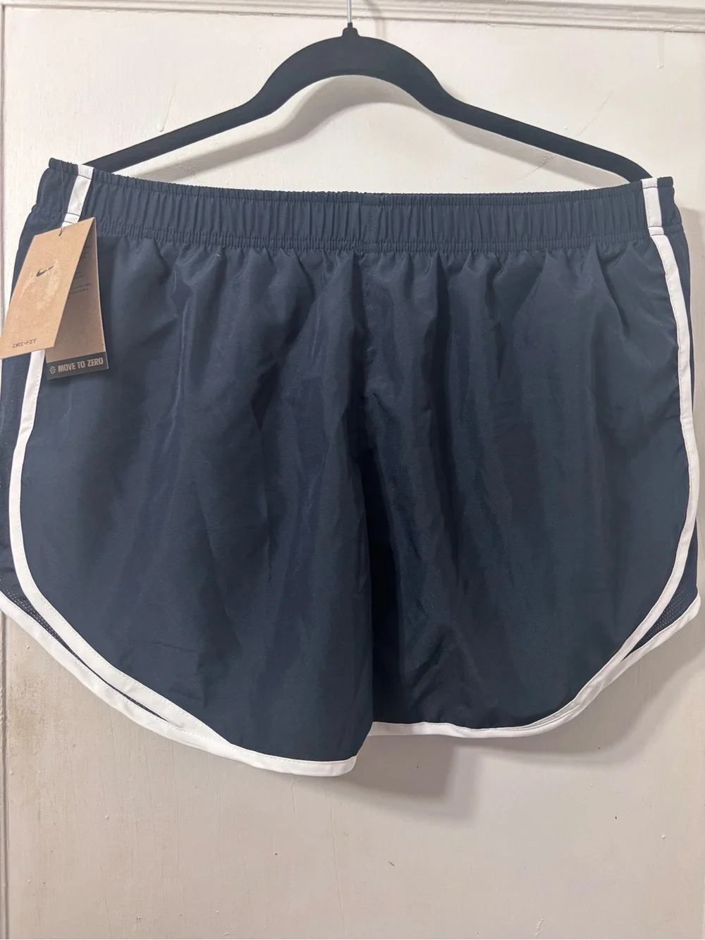 Nike Women's Navy Shorts with White Trim