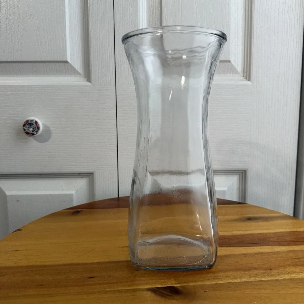 Clear Glass Hour Glass Round Floral Vase Gifts Anniversary Multipurpose