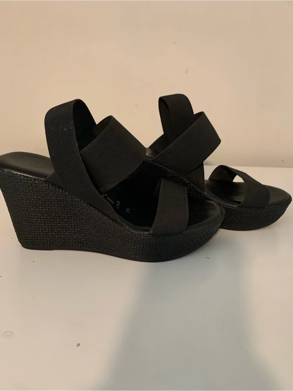 Black Wedges with Straps