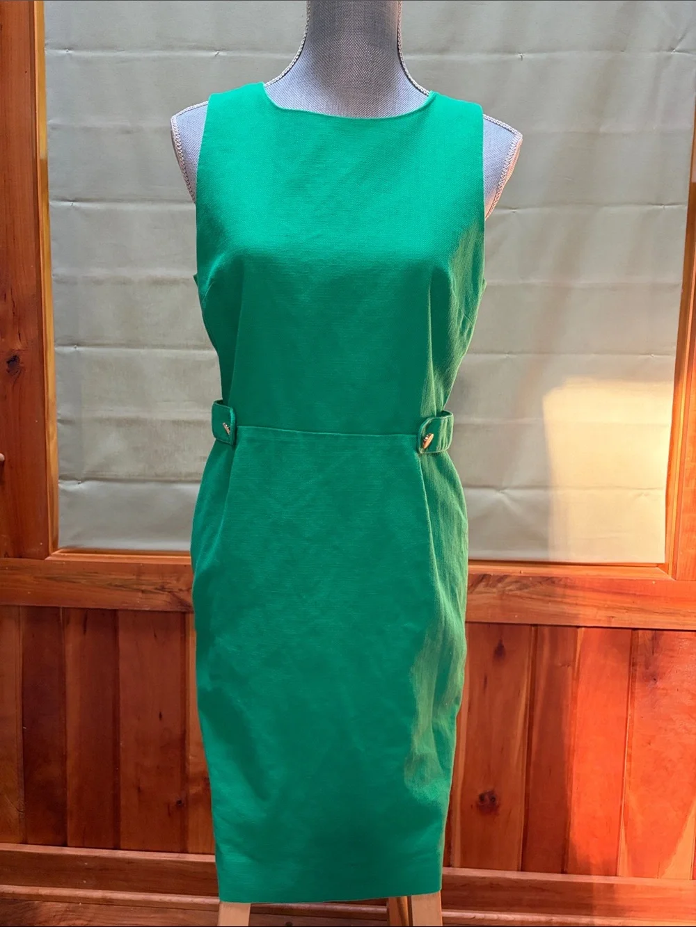 J. Crew Bright Kelly Green Sleeveless Sheath Dress