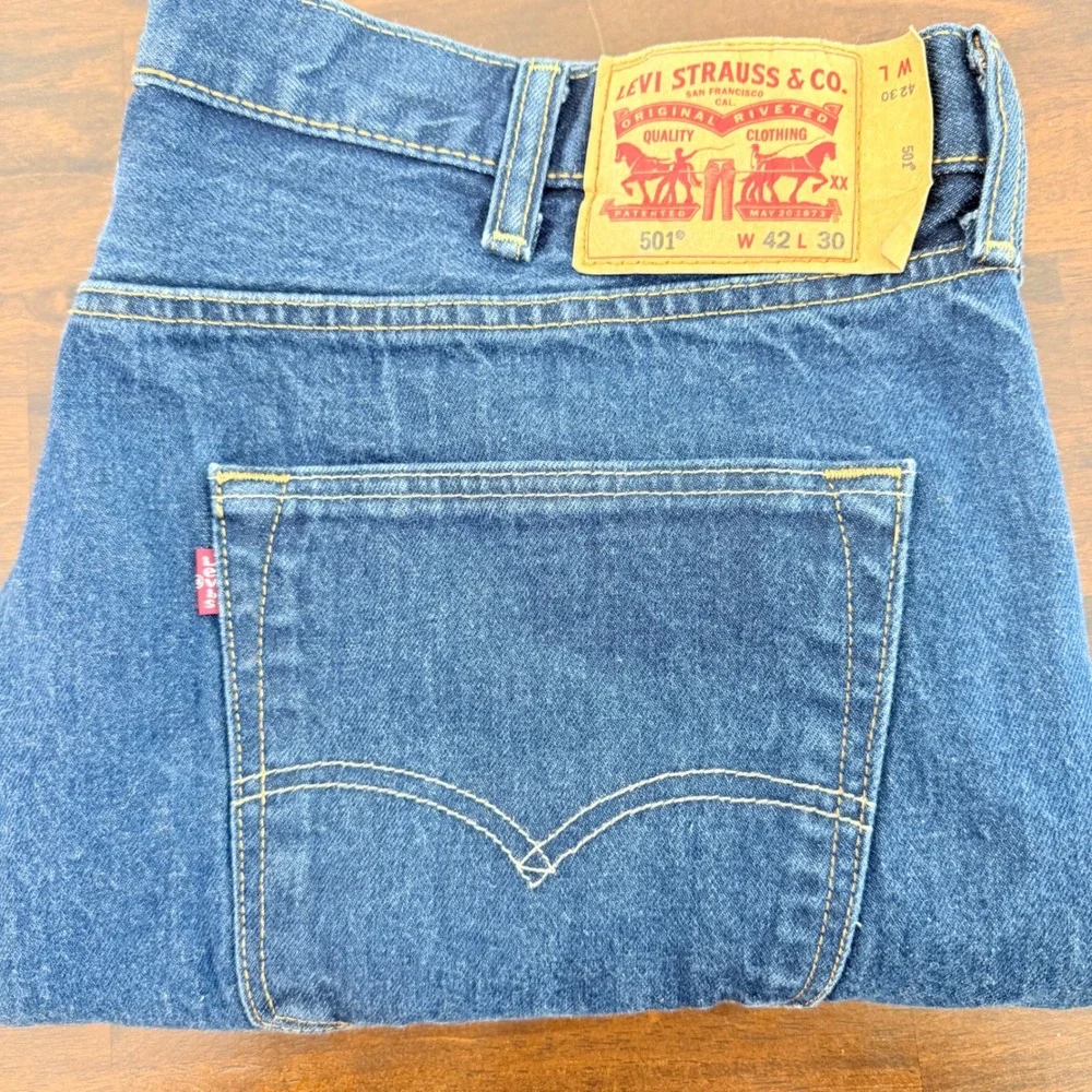 Levis 501 XX Mens Jeans 42x30 (40x29) Blue Medium Wash Button Fly Straight Leg