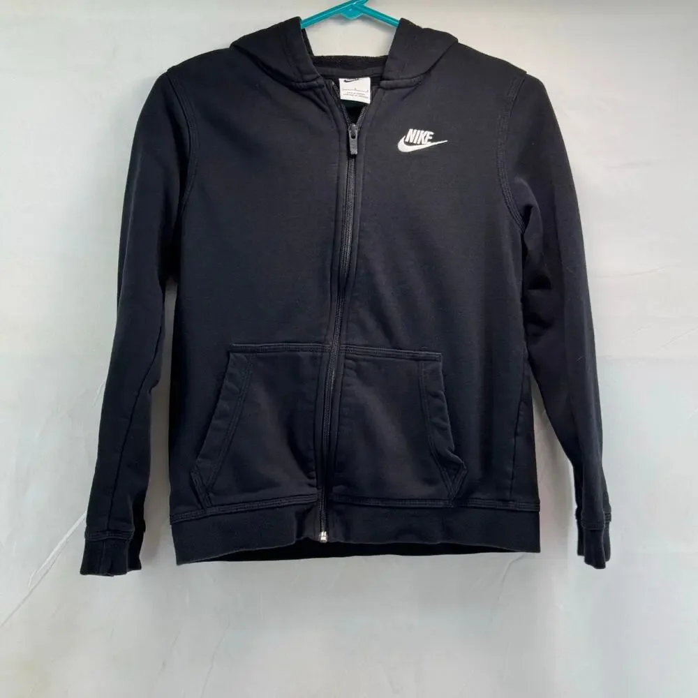 Nike black Boys Large full zip hoodie. athletic