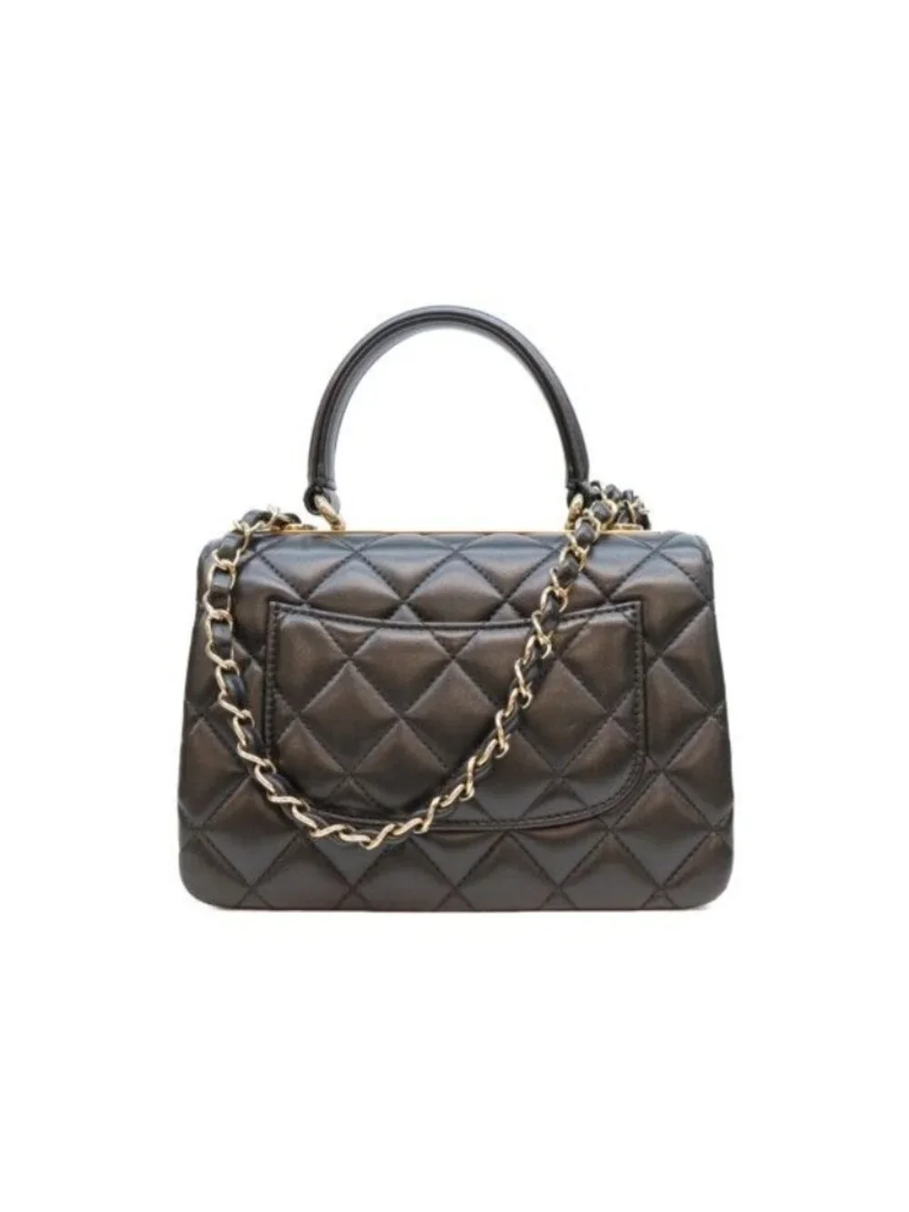 Chanel Black Lamb Gold Trendy CC Mini Top Handle Flap