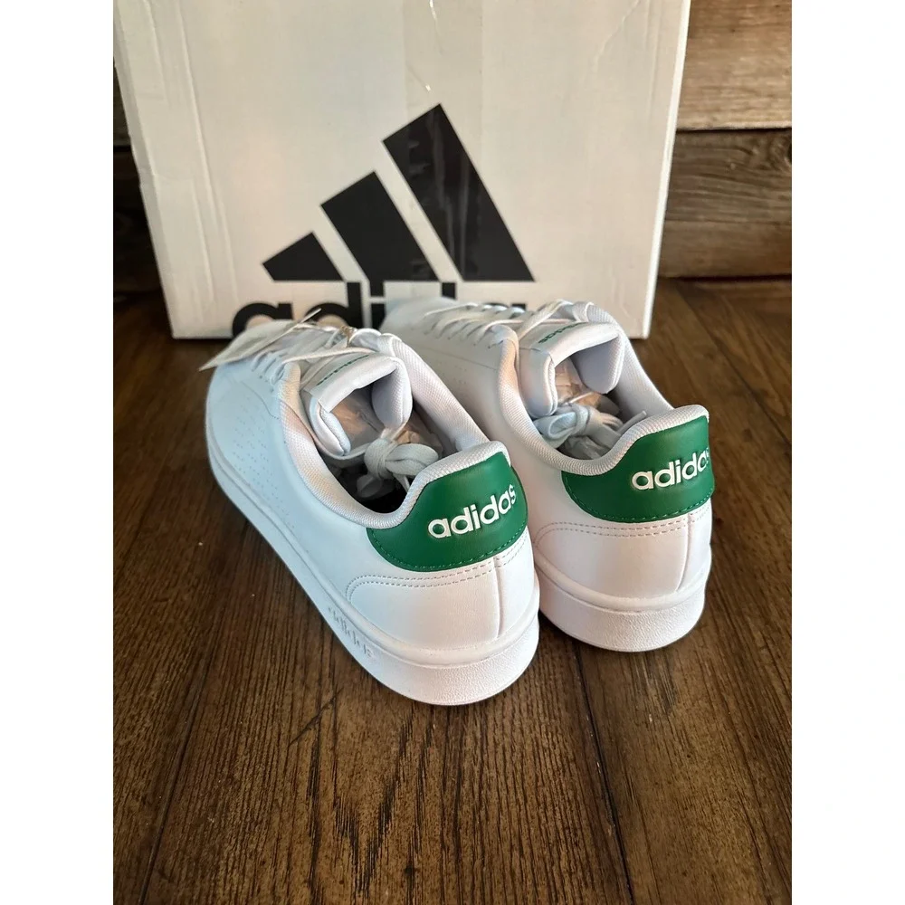 Adidas Advantage Mens Sneakers White Green GZ5300 Low Top Tennis Shoes Size 10