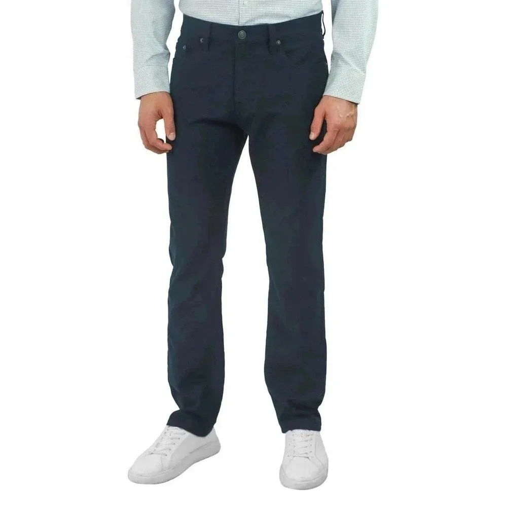 NEW JACHS New York Men's 32x30 Navy Blue Straight Fit 5 Pocket Stretch Waistband