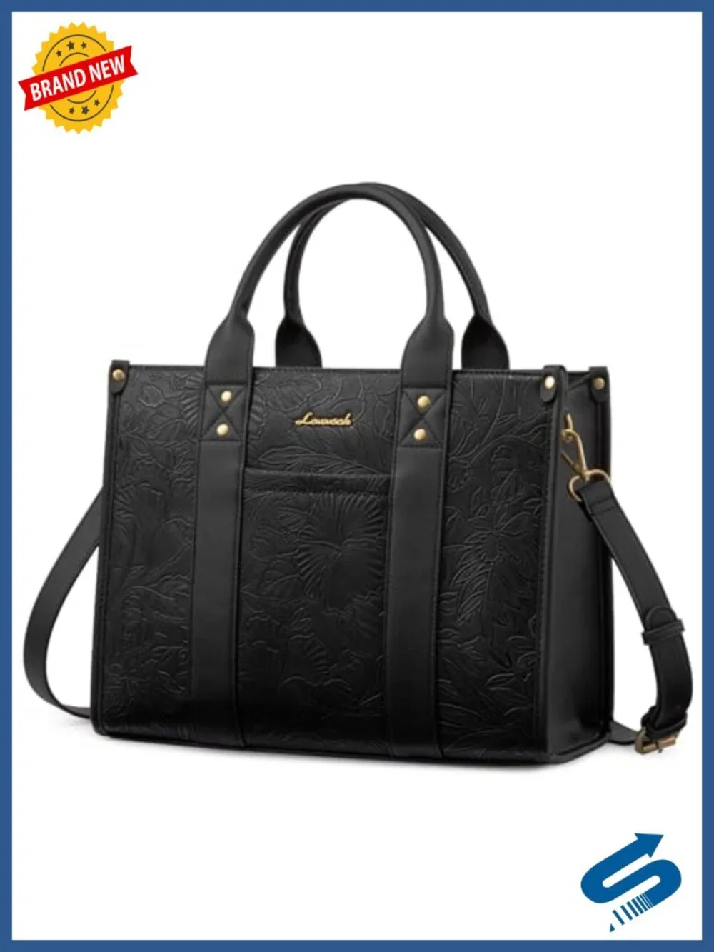 Leather Tote Bag Satchel Shoulder Crossbody Top Handle with Zipper