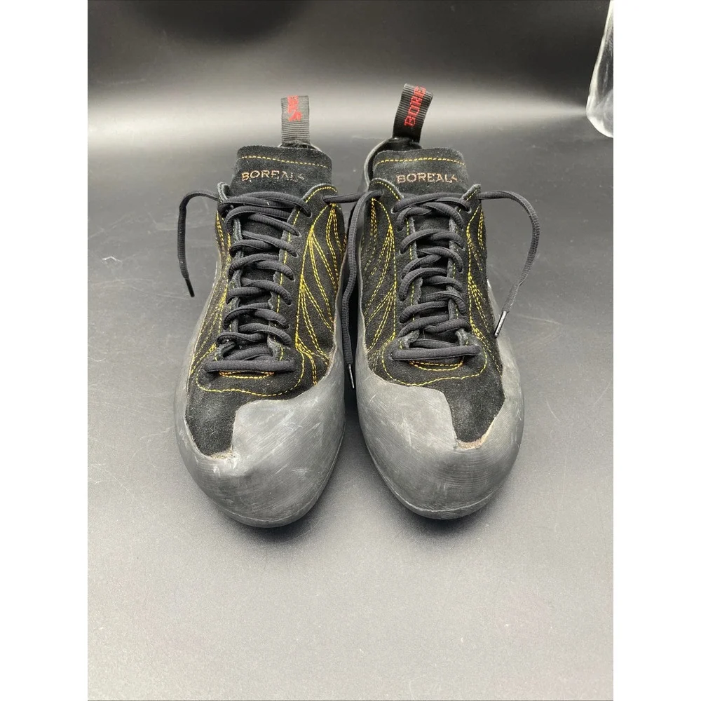 Boreal Diablo Rock Climbing Shoes Mens 12.5 Black Yellow Suede Lace Up