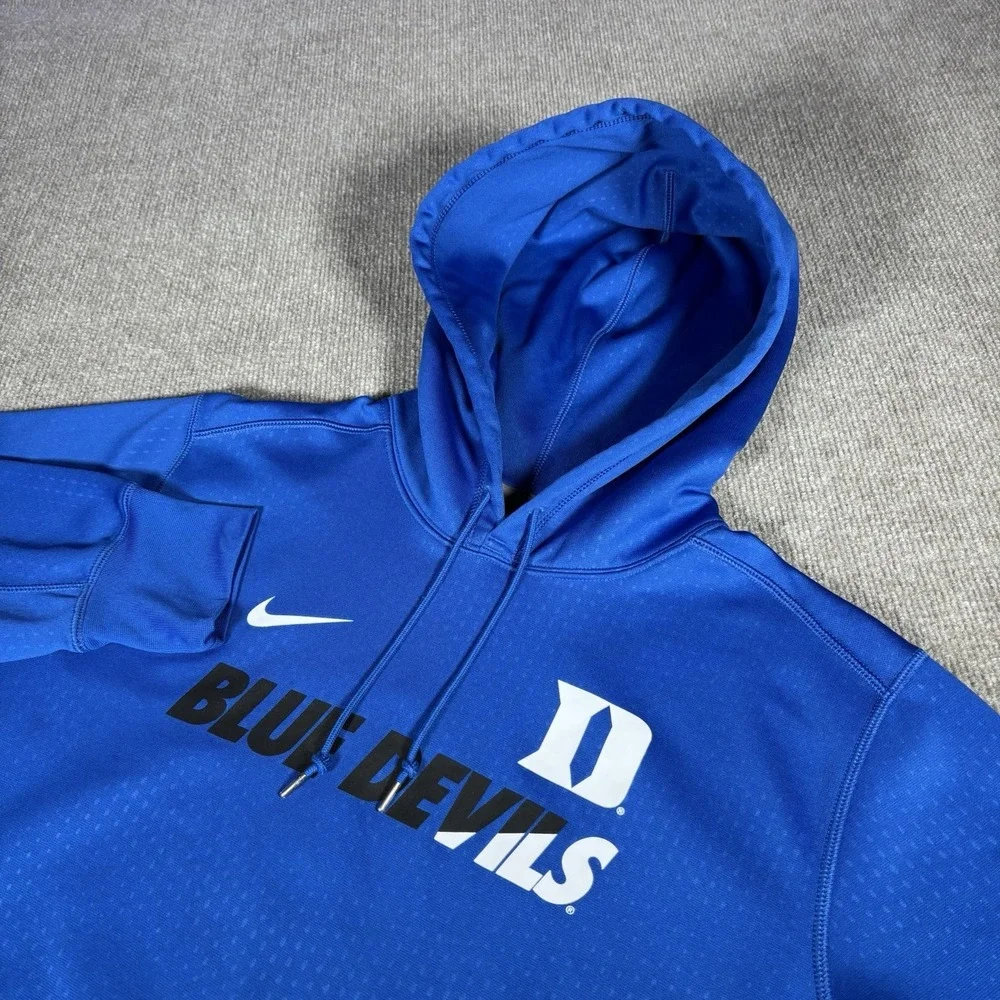 Nike Duke‎ Blue Devils Hoodie Sweatshirt Mens XL Pullover Blue Therma Fit Logo