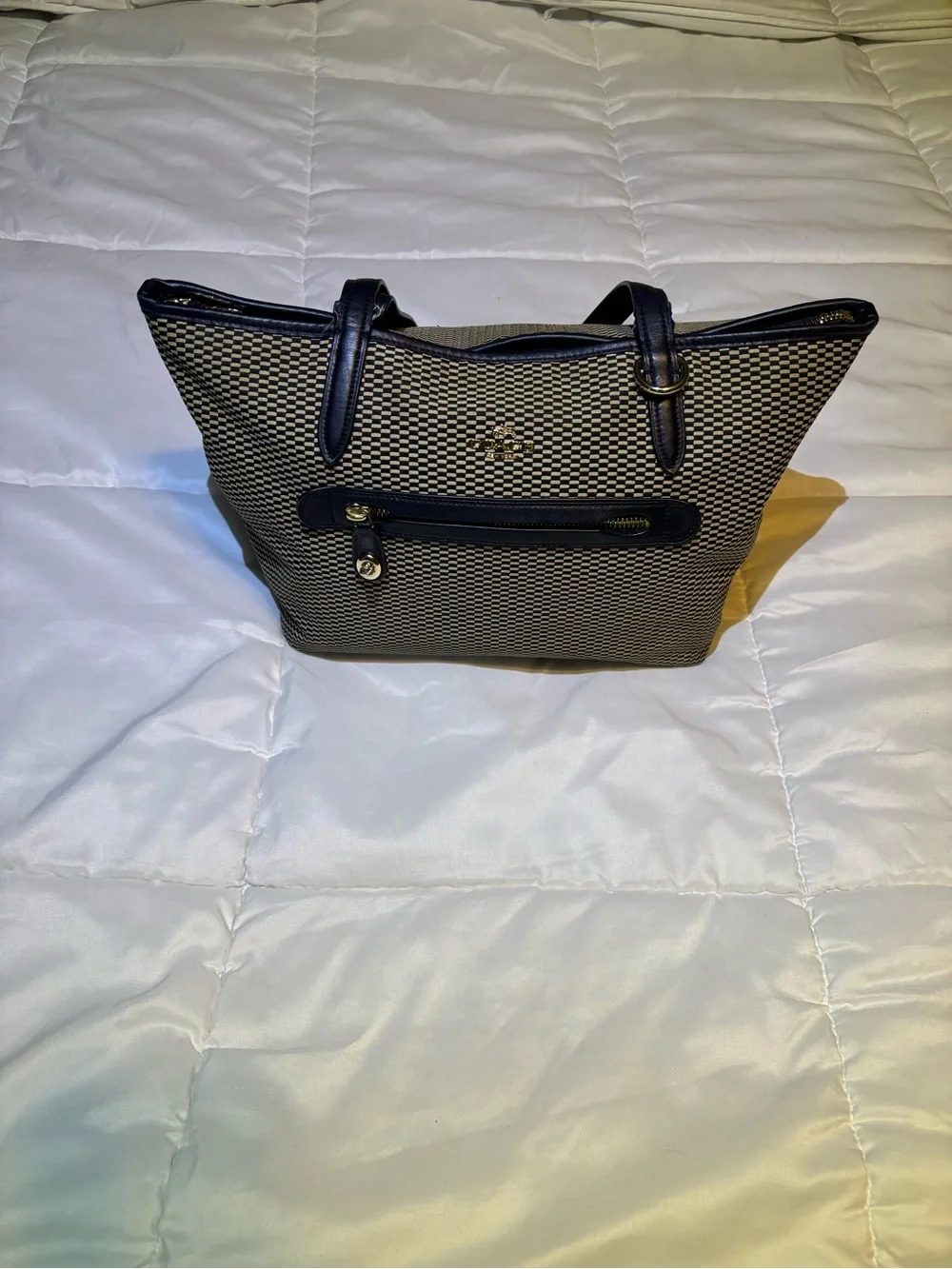 Coach tan herringbone