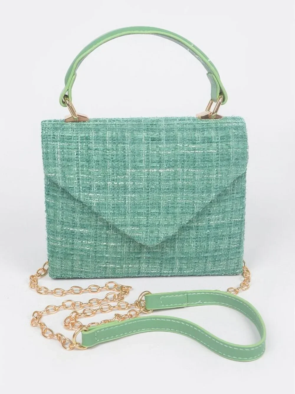 Tweed Top Handle Bag