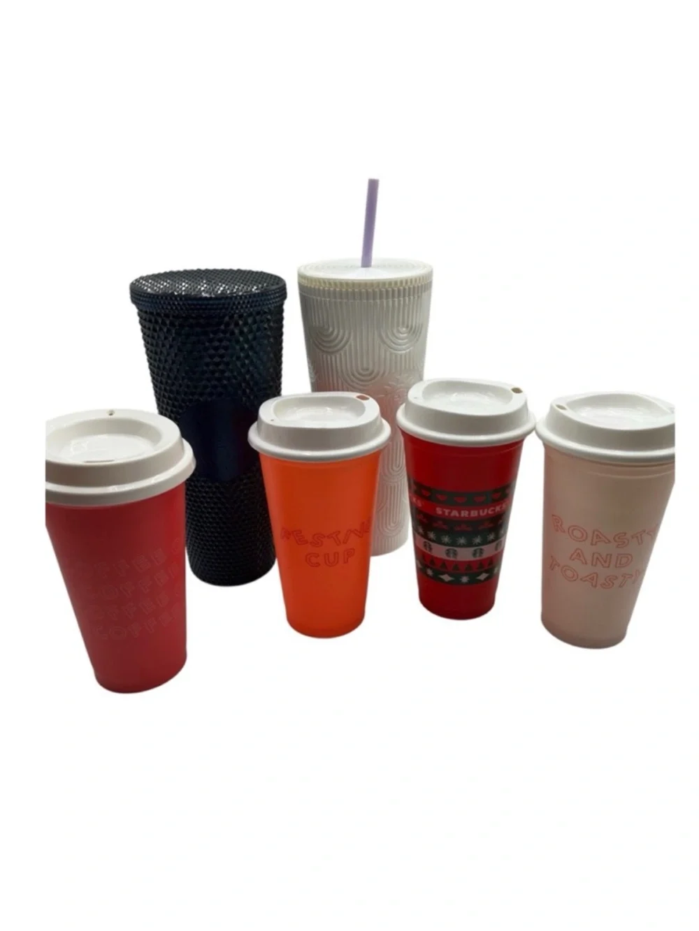 Starbucks Tumbler Cup Lot Christmas White Black