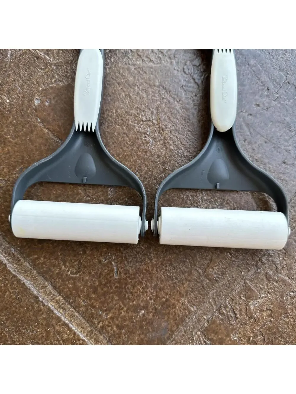 2X Pampered Chef Bakers Roller Pastry Pizza #1485 Rolling Pin Double Ended Tool