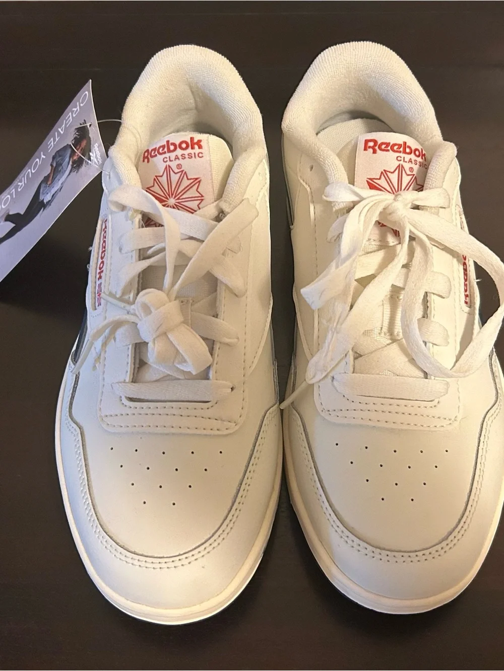 Reebok Court Advance Classic White Sneakers - Women's Size 8