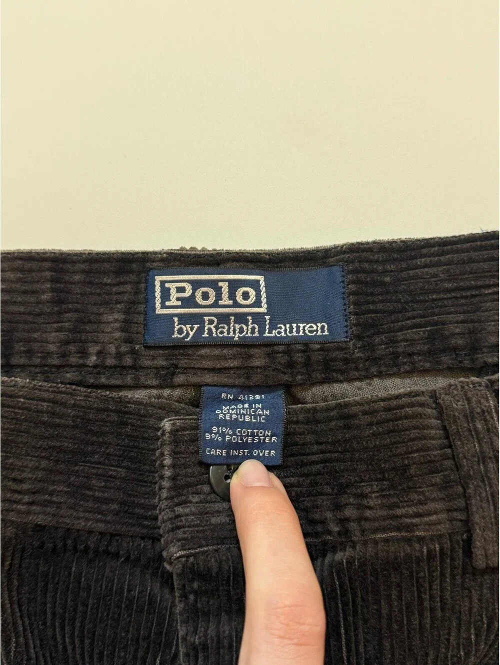 Polo Ralph Lauren Polo Cords Mens 35x32 Brown Corduroy Pleated Pants