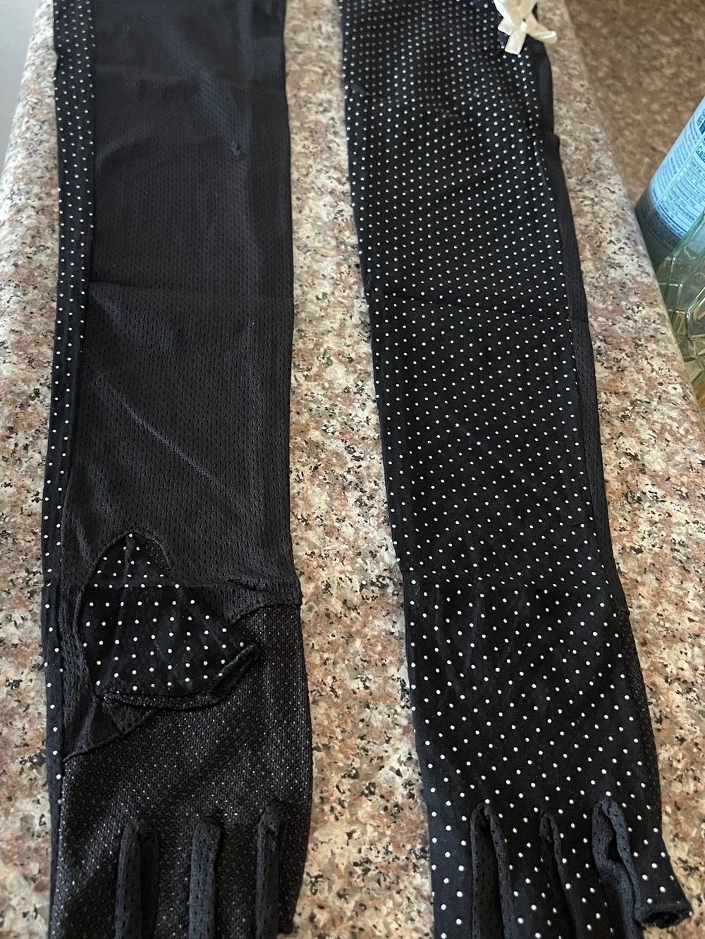 Black Polka Dot Evening Gloves