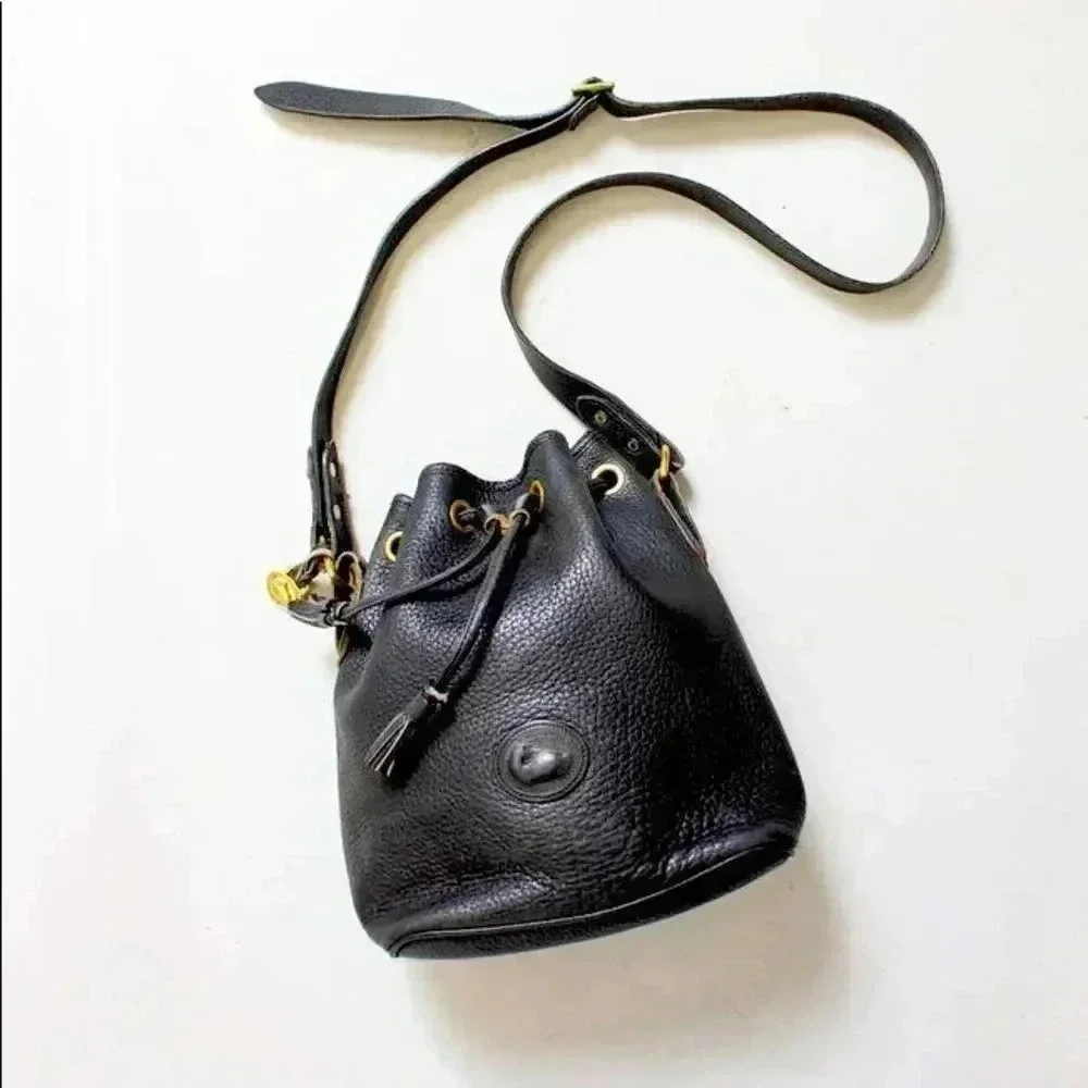 Vintage Dooney & Bourke Leather Bucket Bag 1990s