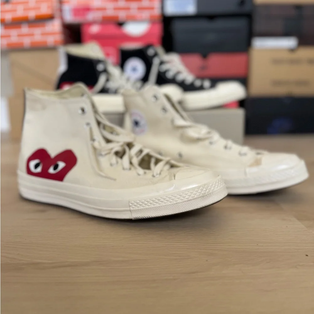 Converse COMME DES GARCONS Cream High-Top Sneakers