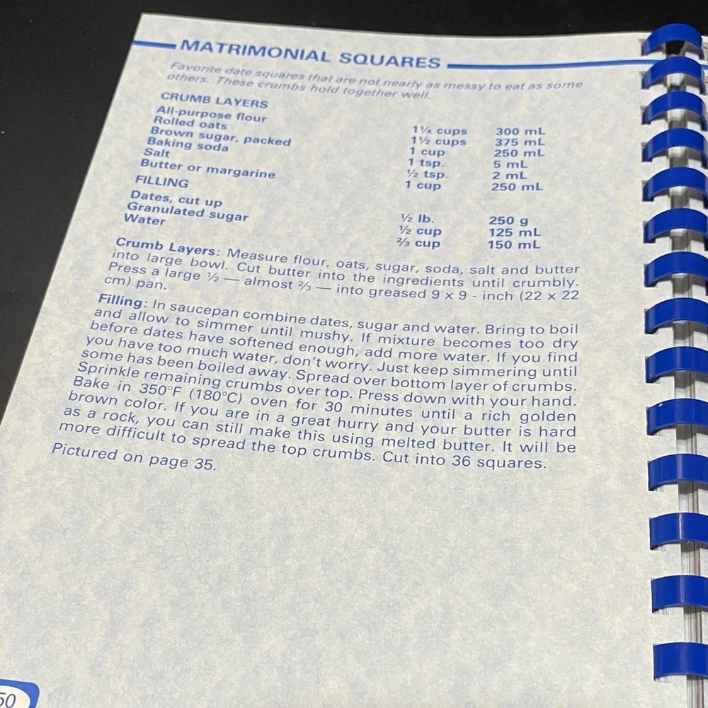 Jean Pare Company’s Company 150 Delicious Squares Vintage cookbook