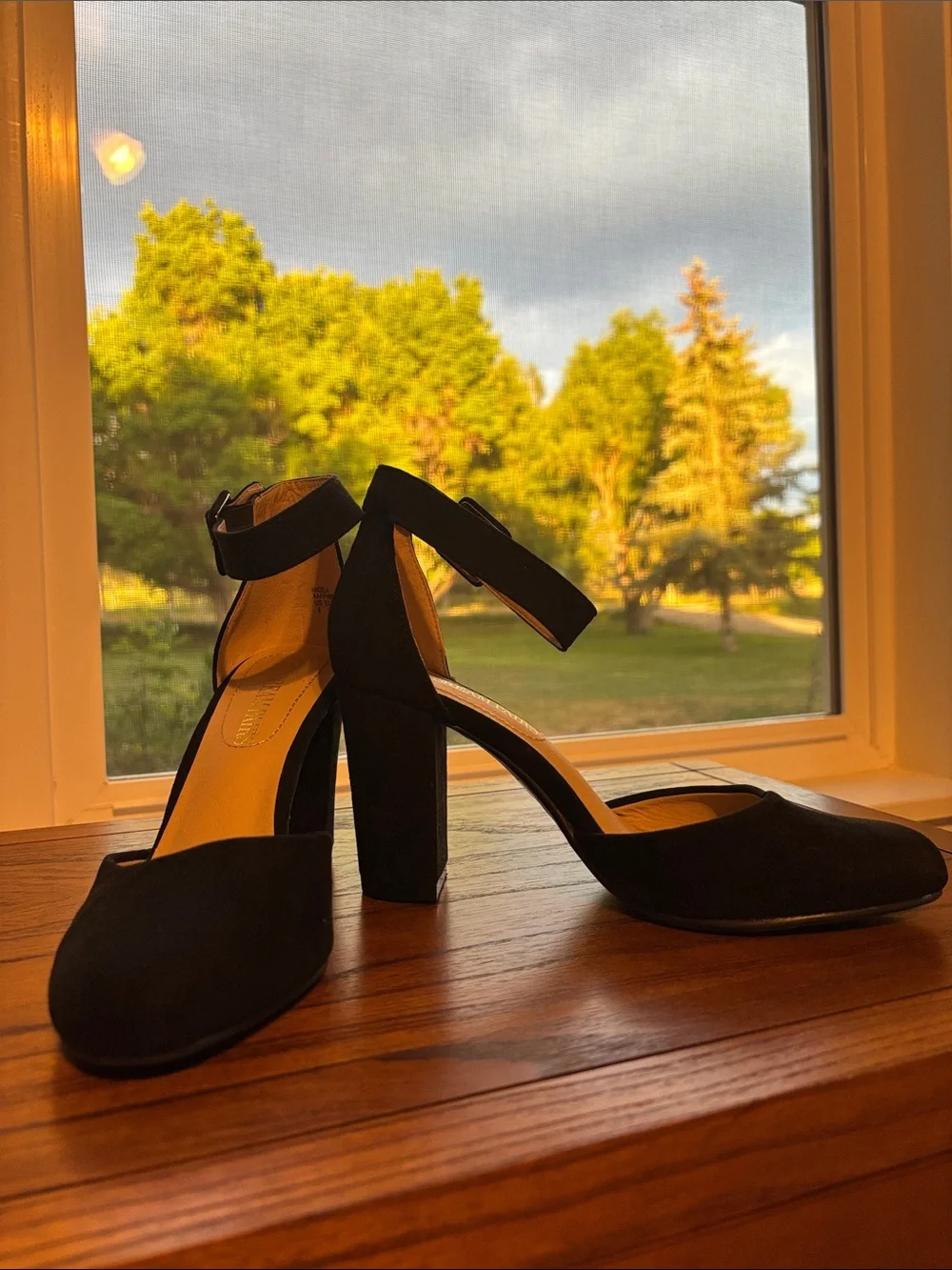 Dream Pairs Black Ankle-Strap Block Heels