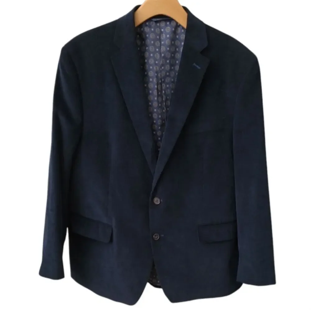 Lauren Ralph Lauren Corduroy Blazer 48R Navy Ivy League Old Money Preppy Classic