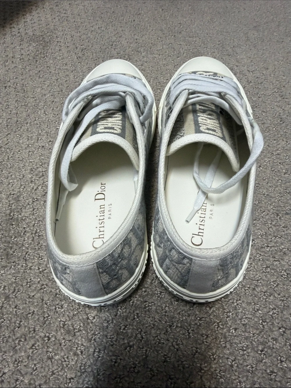 Dior Beige & White Low-Top Sneakers