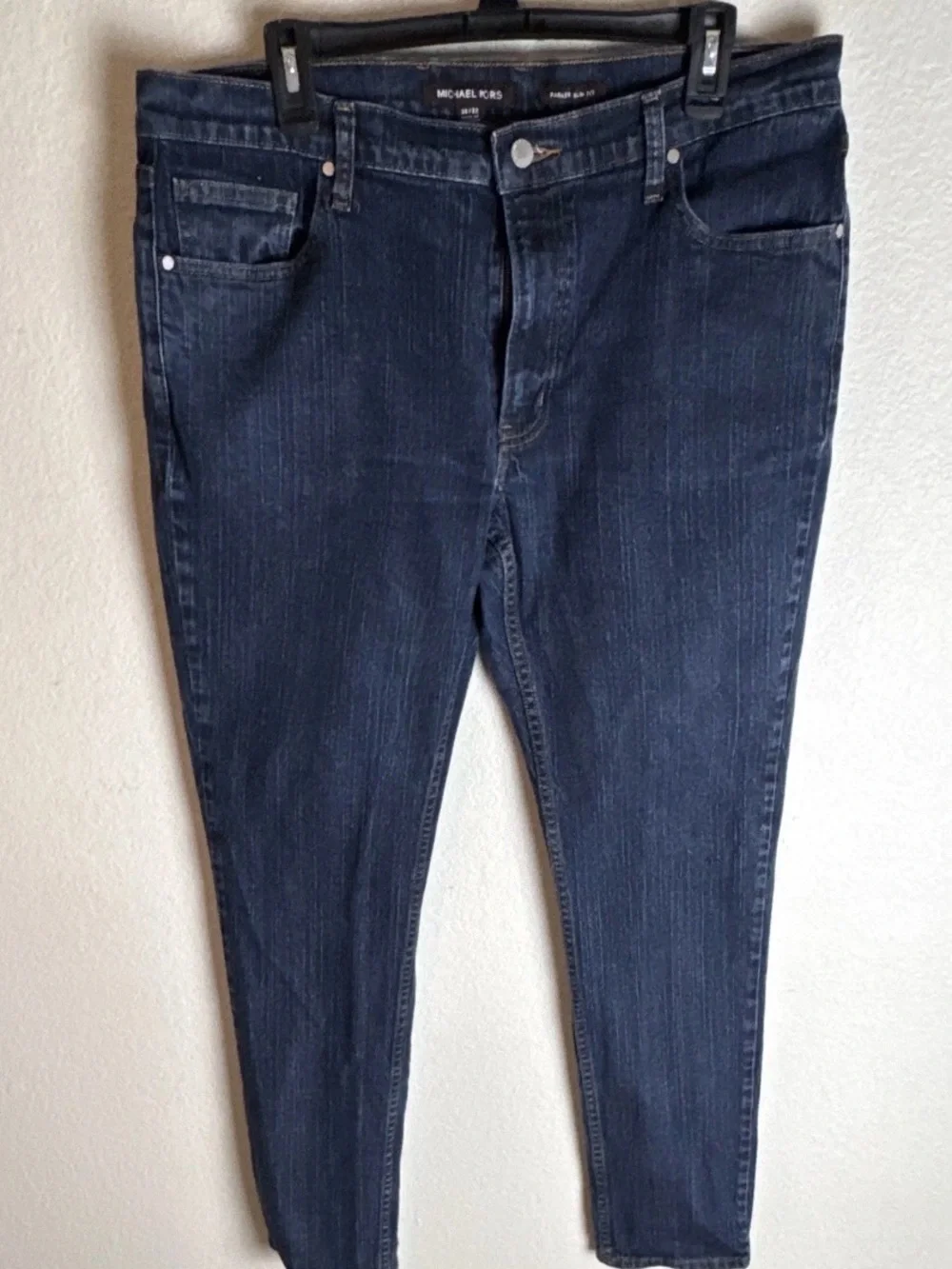 Michael Kors Parker Slim-Fit Stretch Jeans Mens Size 36 x 32 Blue Denim