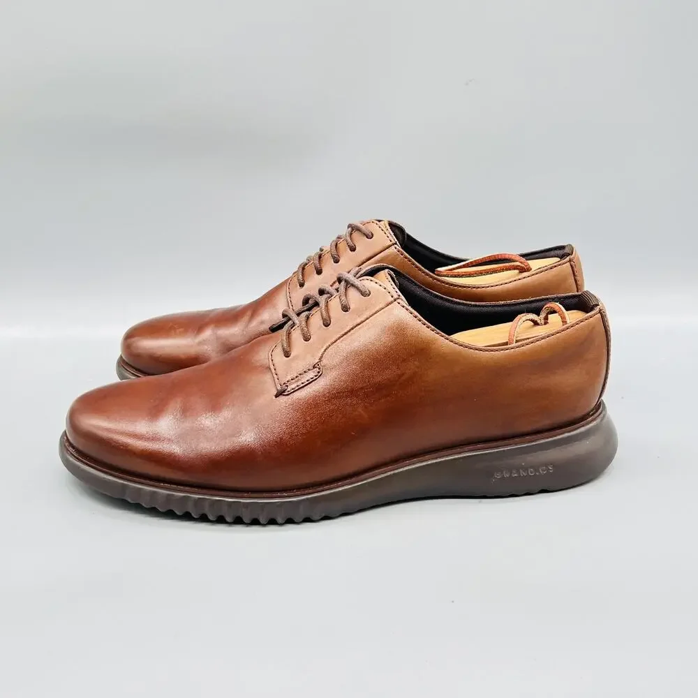 Cole Haan Shoes Mens 10.5 Brown Leather Grand OS Derby Oxford Dress Comfort