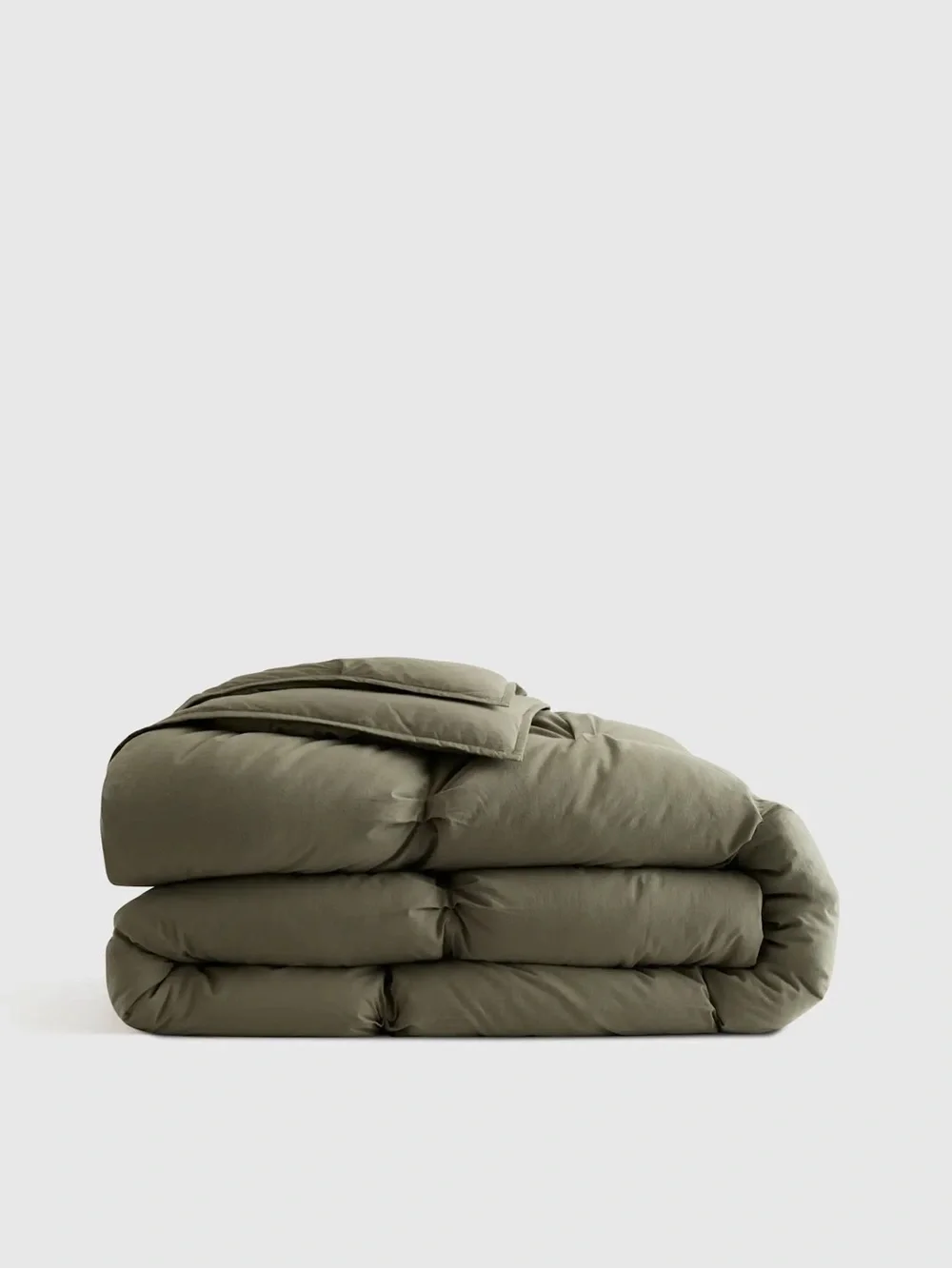 Quince Cotton Pintuck Comforter Twin Dusty Olive
