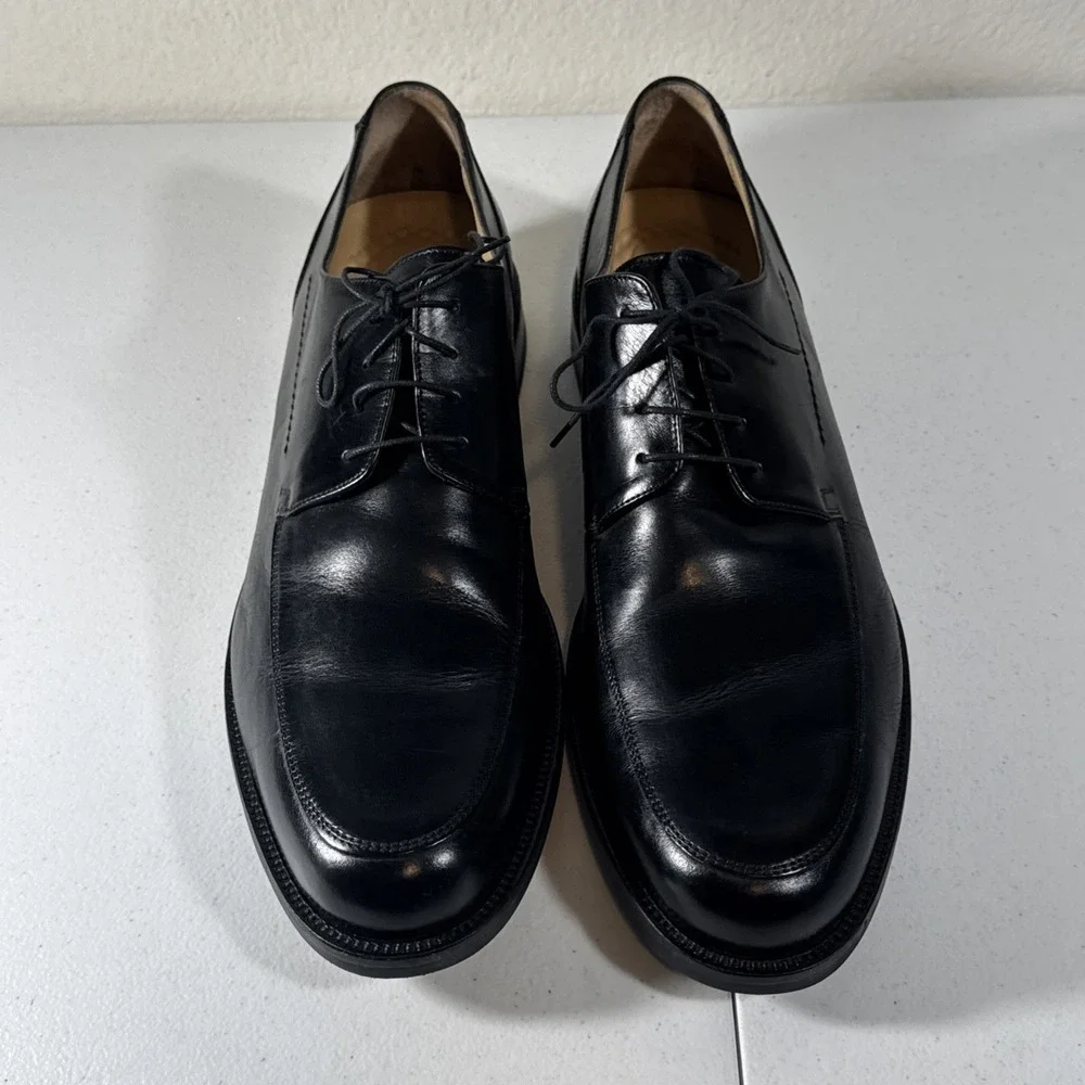 Johnston & Murphy XC4 Black Leather Dress Shoes Mens 13 M Bicycle Toe Italy 🇮🇹