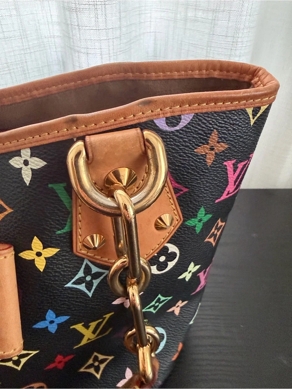 Louis Vuitton Black Monogram Multicolore Annie MM Tote Bag