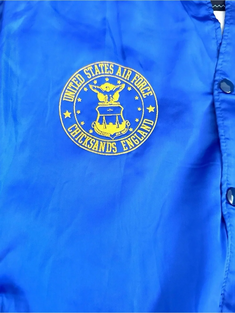 Blue & Yellow U.S. Air Force Satin Bomber Jacket