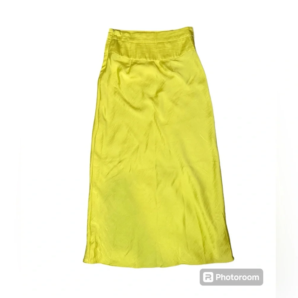 Free People Lemon Yellow Midi Pencil Skirt