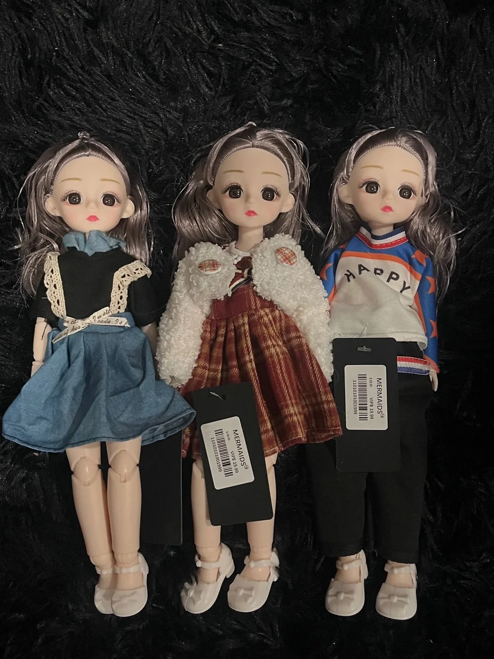 3 Cute Kids Fashion Doll - Gray Hair, Assorted Outfits