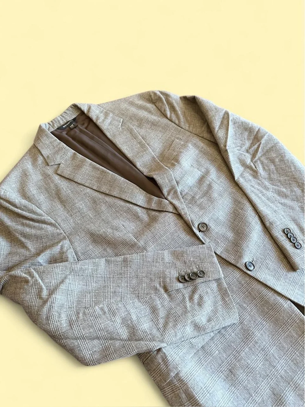 Banana Republic Gray Glen Plaid Sport Coat Blazer Men’s 44R Slim Fit